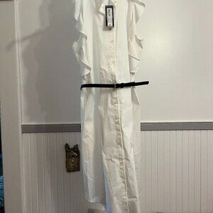 NWT womens worthington button up shirt dress w/ belt sz 6
